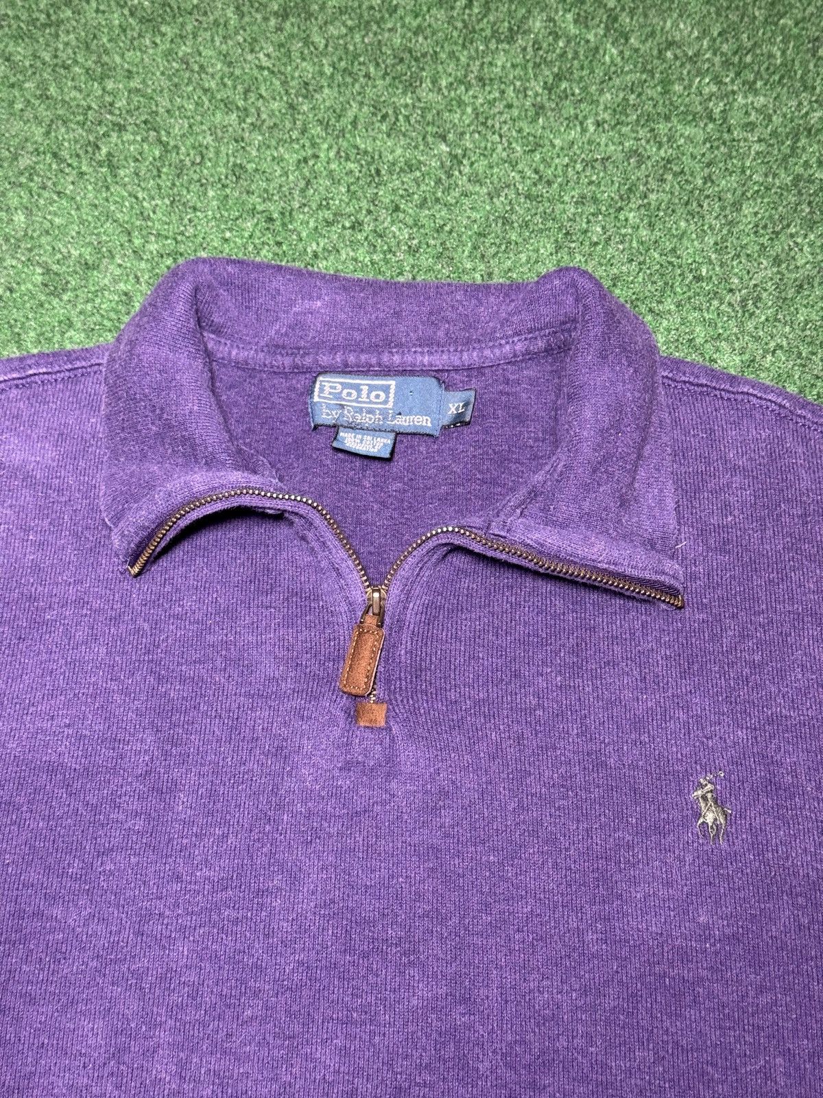 Polo Ralph Lauren Polo Ralph Lauren Vintage 90s 1/4 Zip Purple Sweatshirt Size US XL / EU 56 / 4 - 2 Thumbnail