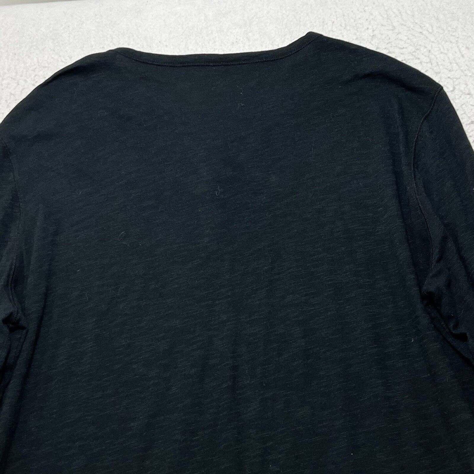 Club Monaco Club Monaco Henley Neck Snap Button Black Pullover T Shirt Size US XL / EU 56 / 4 - 10 Thumbnail