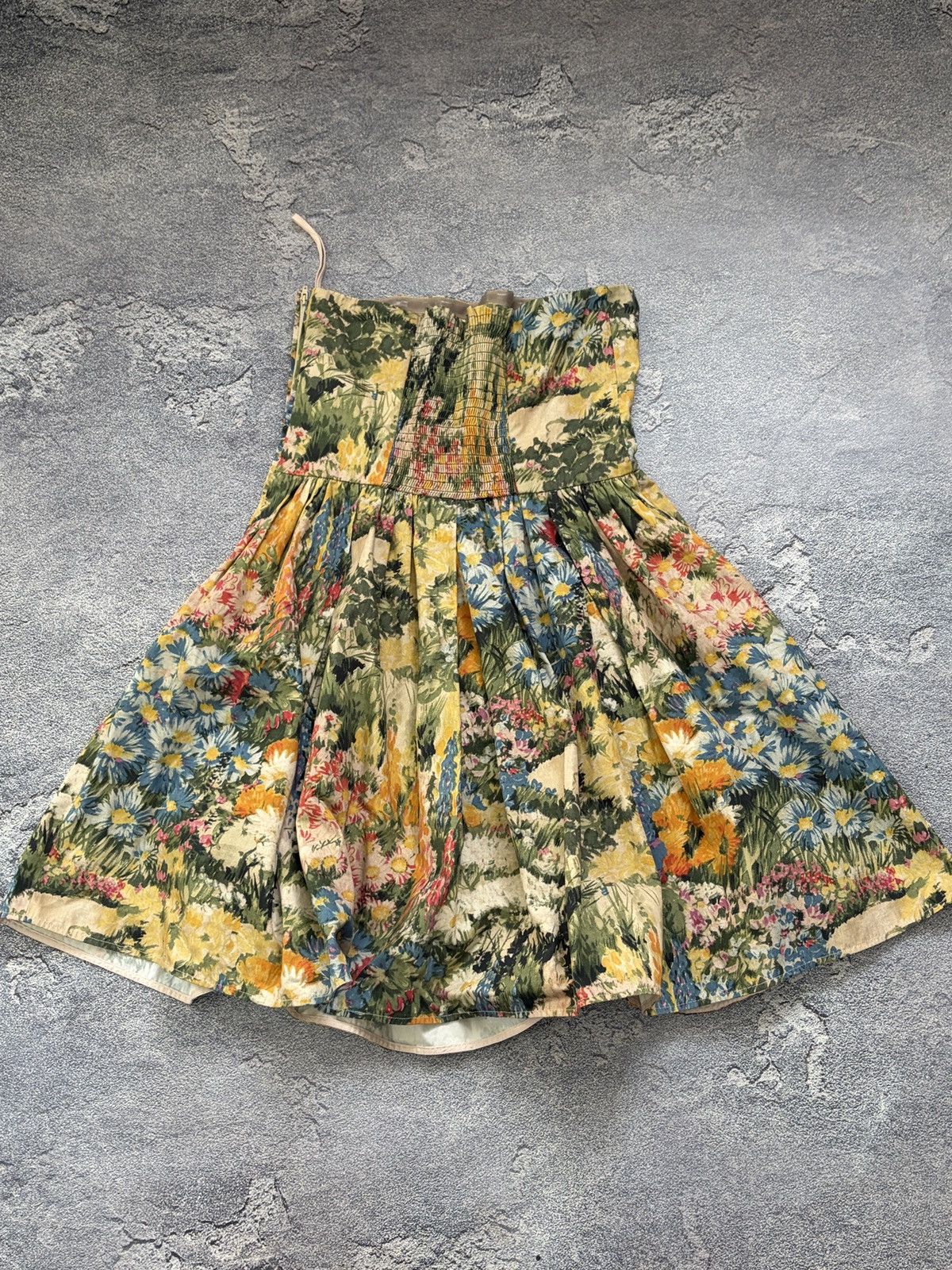 RED Valentino RED Valentino Floral Wildflower Strapless Pleated Dress 42 Size M / US 6-8 / IT 42-44 - 15 Thumbnail