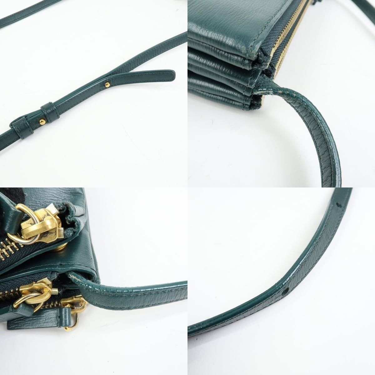 Celine Celine Trio Shoulder Bag Calfskin Crossbody Green Size ONE SIZE - 4 Thumbnail