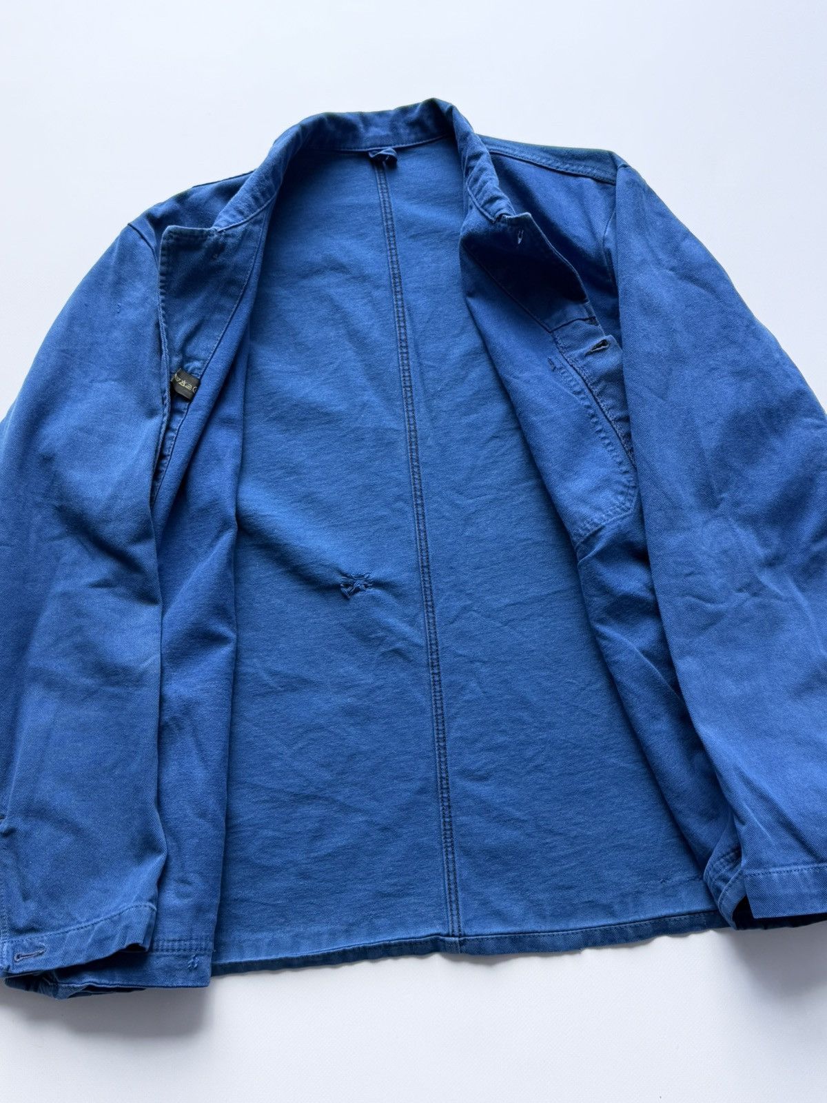 Vetra Vintage 80s French Work Distressed Faded Chore Jacket Size US L / EU 52-54 / 3 - 5 Thumbnail