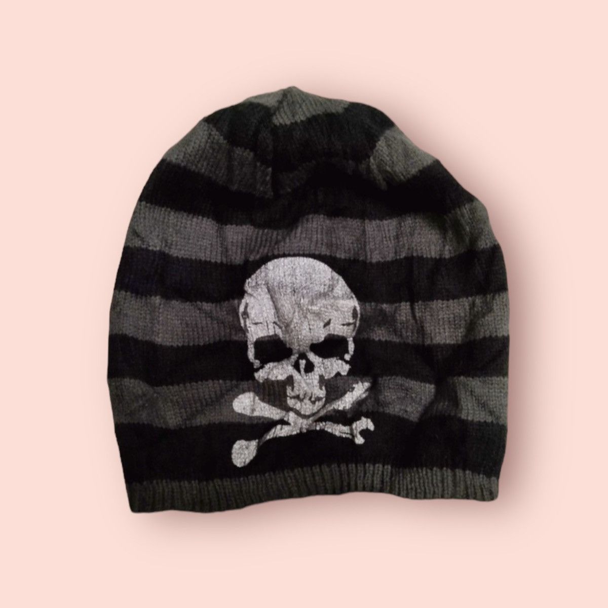 Other SKULL PUNK BONDAGE REVERSIBLE STRIPED DISTRESSED BEANIE Size ONE SIZE - 6 Thumbnail