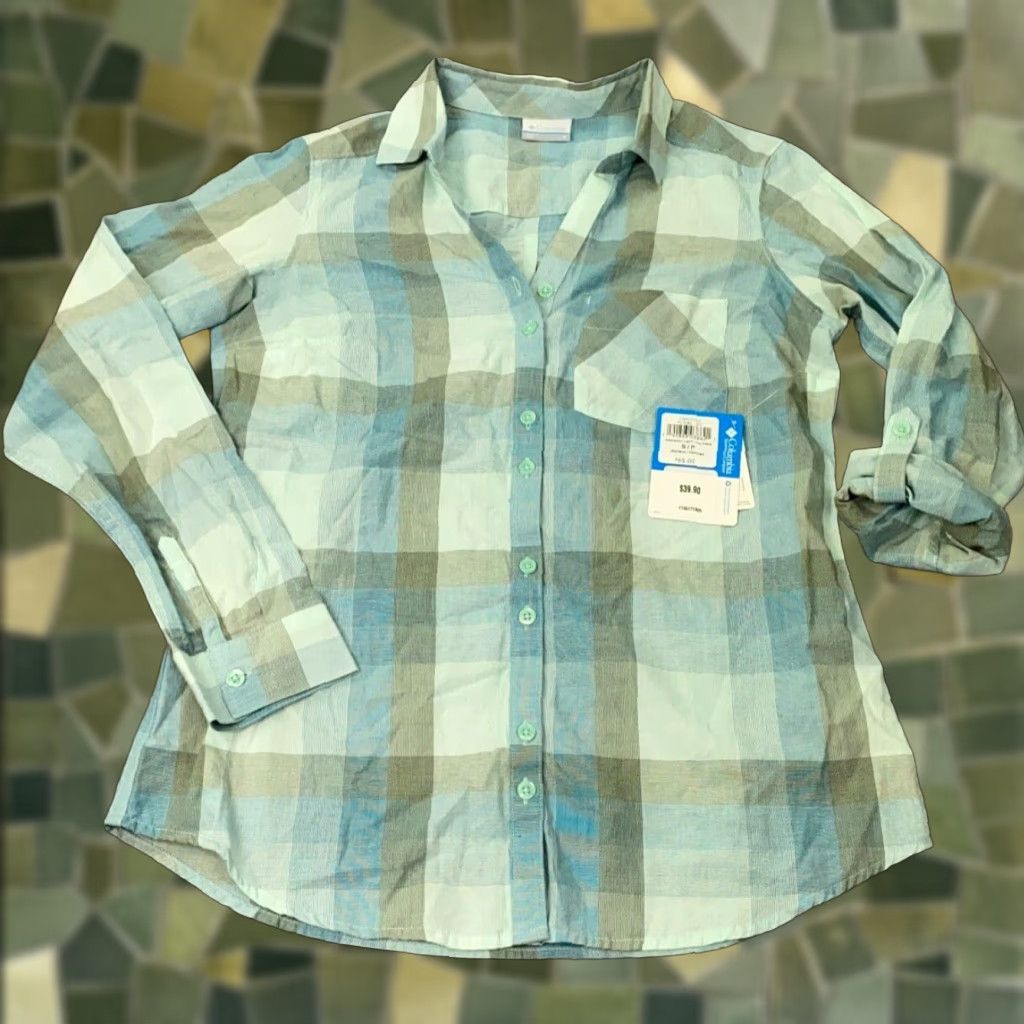Vintage VINTAGE Columbia Women's Shirt Adult Small Green Plaid Long Sleeve Casual Outdoors Fall Winter Size S / US 4 / IT 40 - 1 Thumbnail