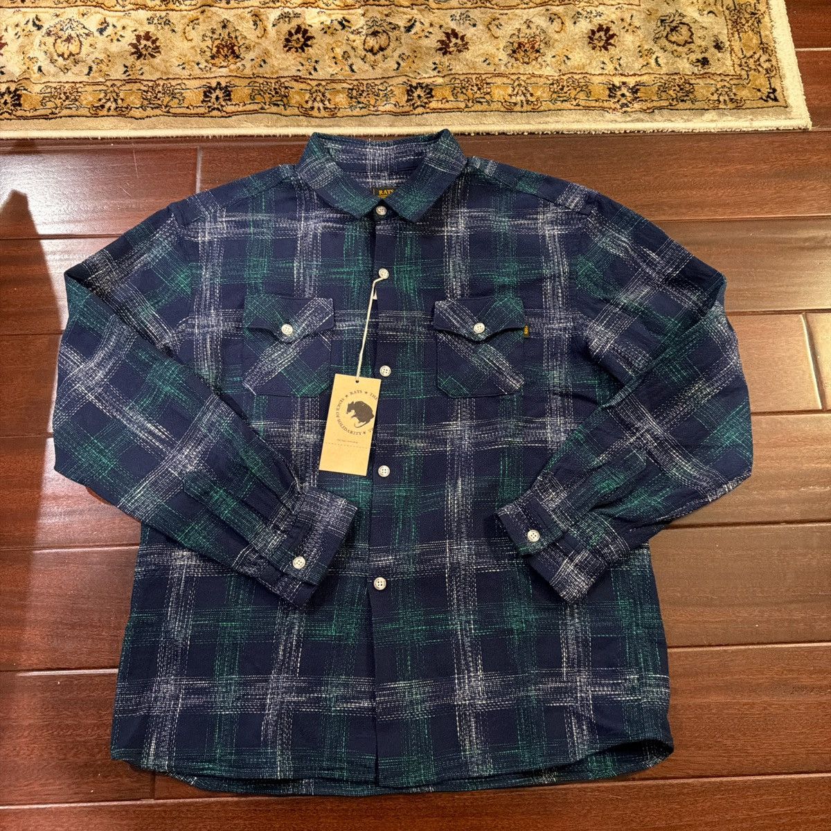 RATS JAPAN Rats Amundsen Cotton Check Shirt - Blue Size US L / EU 52-54 / 3 - 1 Thumbnail