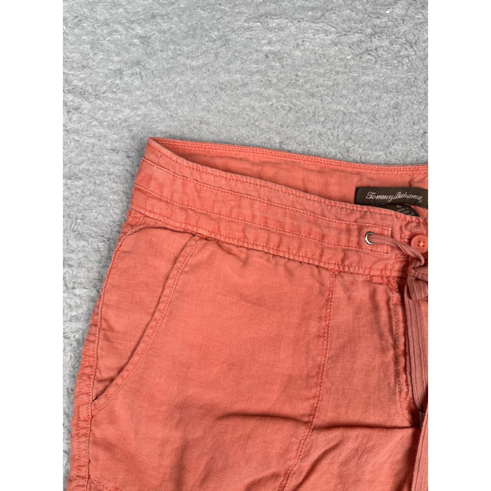 Tommy Bahama Tommy Bahama Shorts Women 4 Coral Drawstring Waist Casual Linen Blend Beach Size 27" / US 4 / IT 40 - 4 Thumbnail