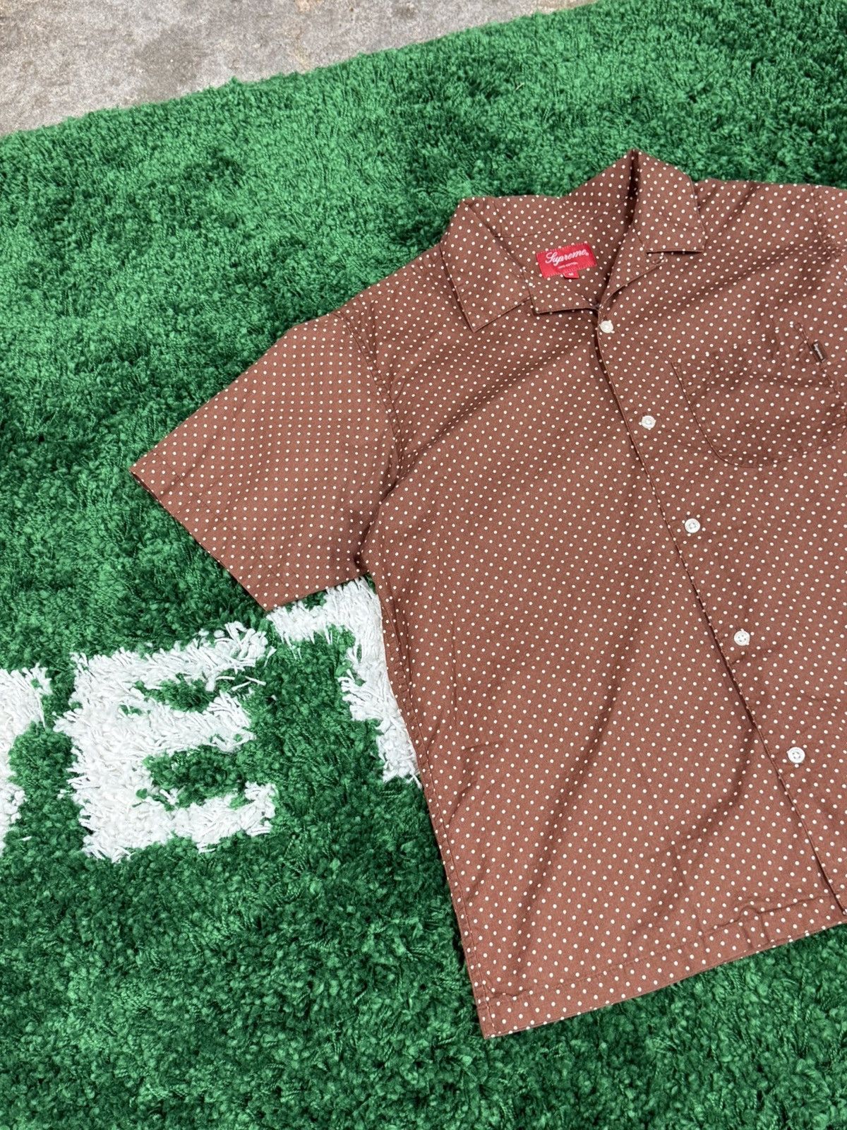 Supreme Supreme Polka Dot Short Sleeve Brown Print Shirt Medium SS17 Size US M / EU 48-50 / 2 - 2 Thumbnail