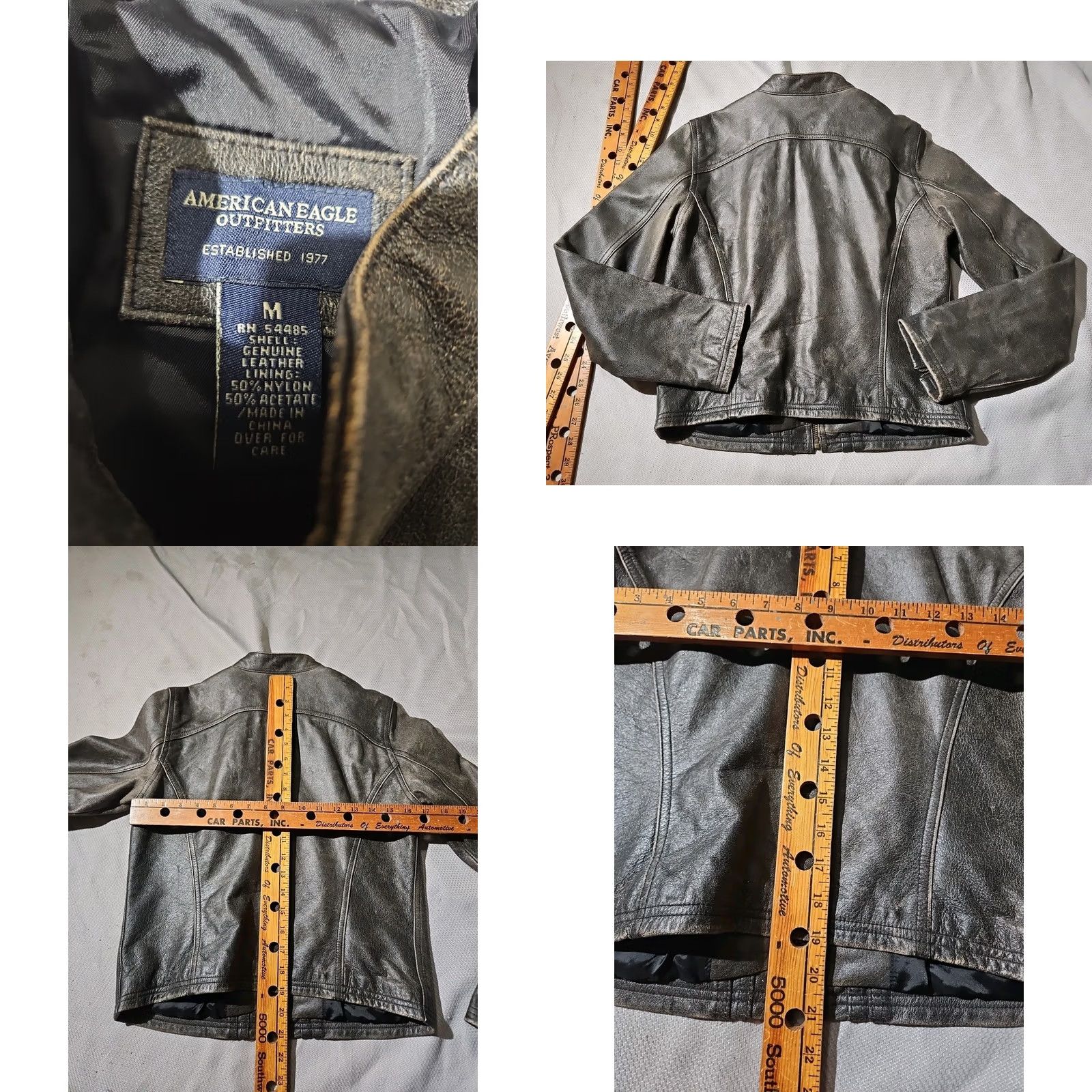 American Eagle Outfitters VINTAGE American Eagle Outfitters Jacket Womens Medium Brown Moto Cafe Genuine Leather Biker Size M / US 6-8 / IT 42-44 - 8 Thumbnail