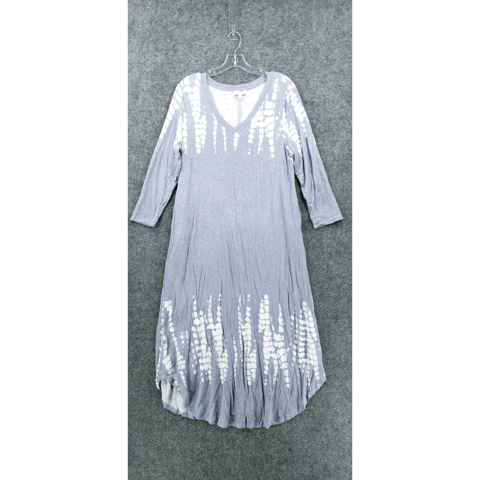 Vintage New Directions Dress Womens L Large Gray Tunic Studio Solid Scoop Neck Rayon Size L / US 10 / IT 46 - 2 Thumbnail