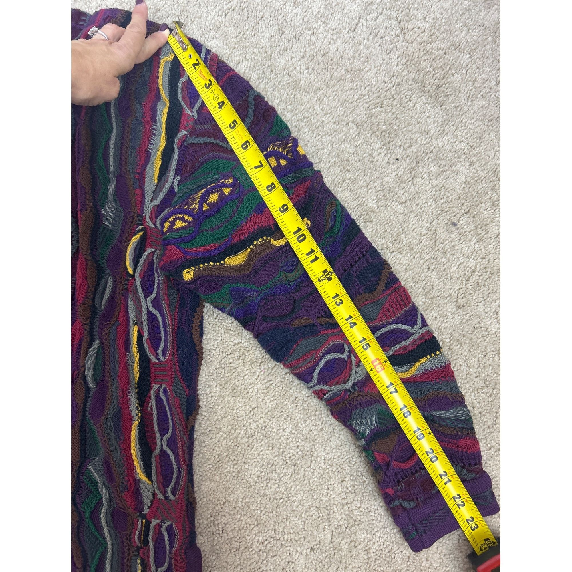 Coogi Rare Coogi Purple Multi Sweater 90's Metal Clasp Nec Size US M / EU 48-50 / 2 - 12 Thumbnail