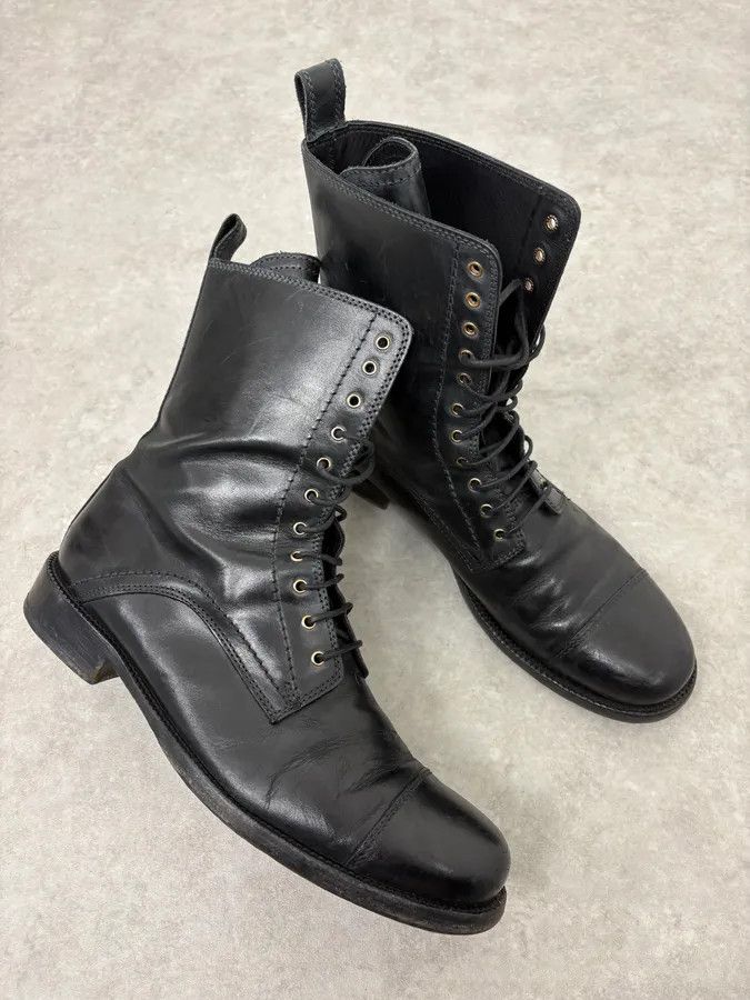 Dolce & Gabbana 2000s Dolce & Gabbana Army Lace-Up Black Leather Boots Size US 9.5 / EU 42-43 - 5 Thumbnail