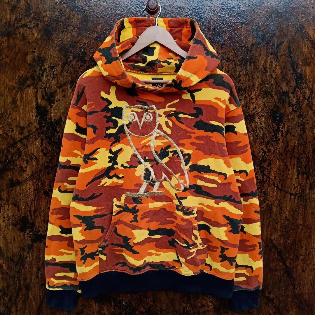 image of Drake X Octobers Very Own Orange Camo Item Hoodies, Men's (Size Large)