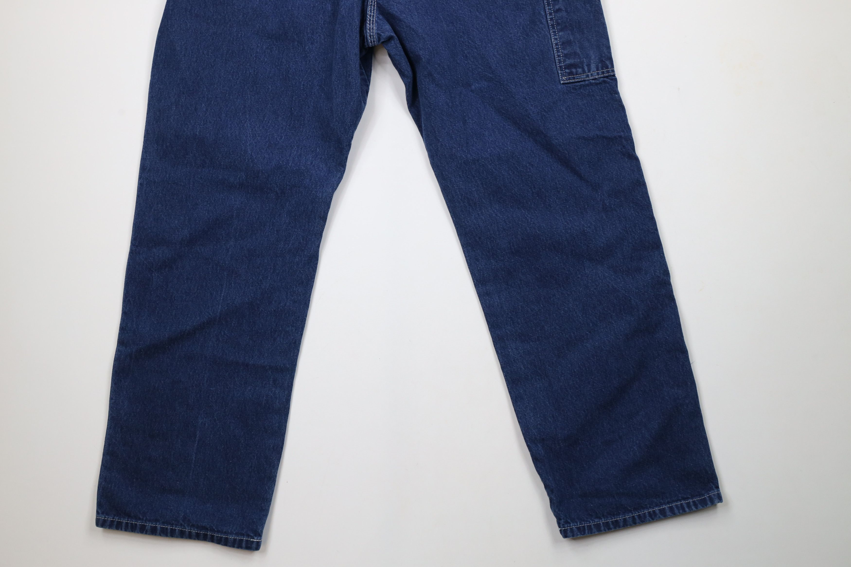 Dickies × Vintage Vintage 90s Dickies Spell Out Wide Leg Dungaree Denim Jeans Size US 40 / EU 56 - 12 Thumbnail