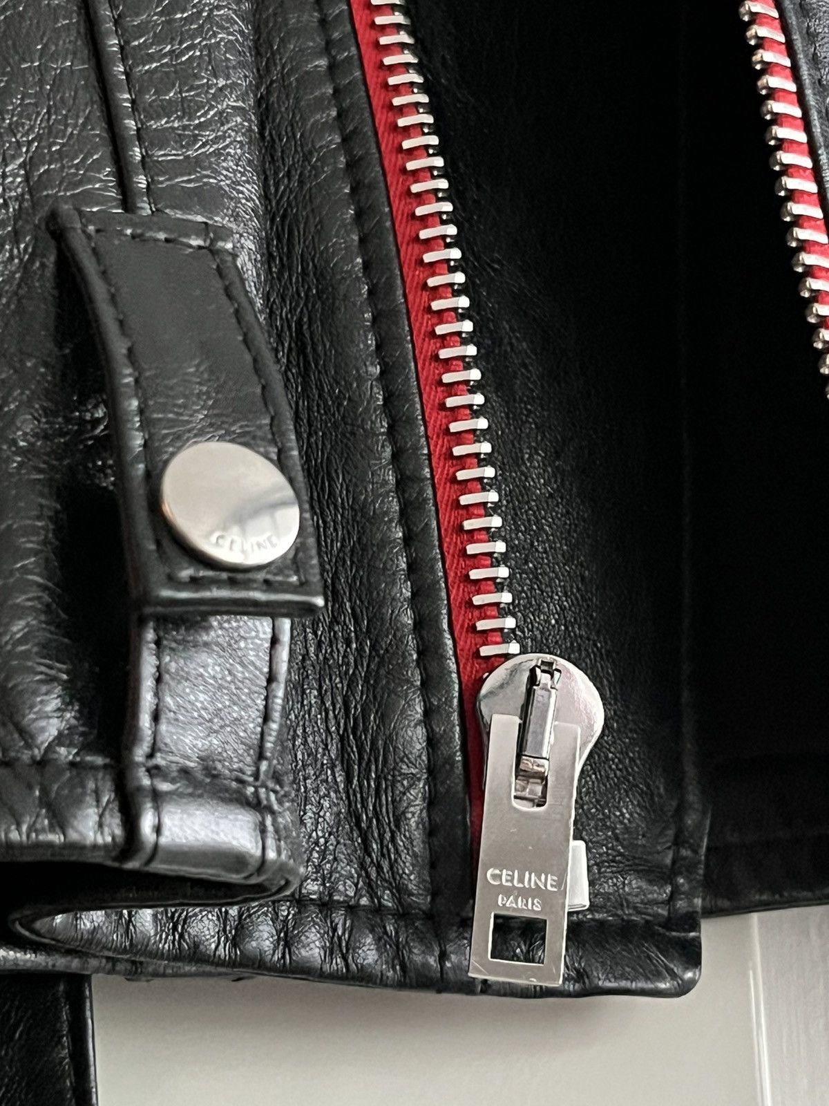 Celine × Hedi Slimane $7,500 Super Runway Celine Hedi Slimane Biker Leather Jacket Size US XL / EU 56 / 4 - 23 Thumbnail