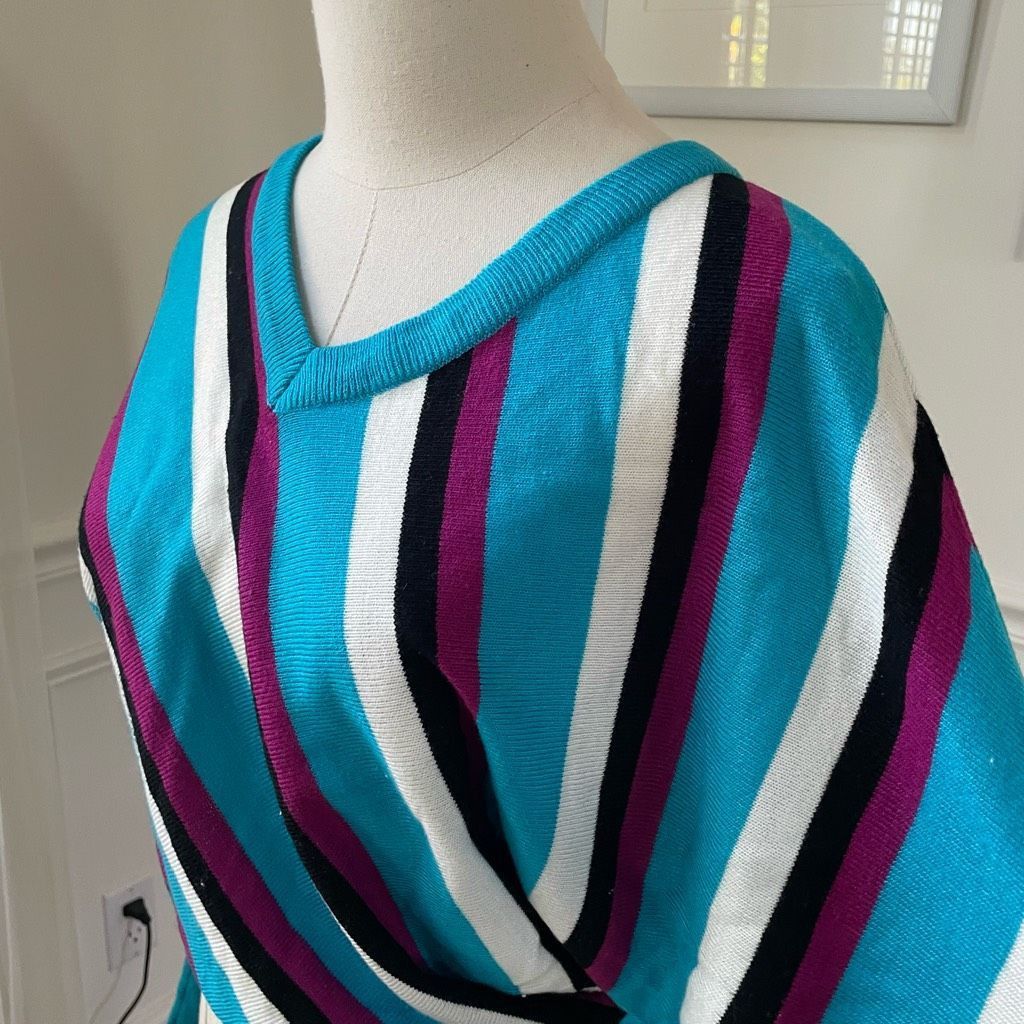 Vintage Vintage 80s Top Priority Teal Purple Dolman Sweater M Size M / US 6-8 / IT 42-44 - 7 Thumbnail