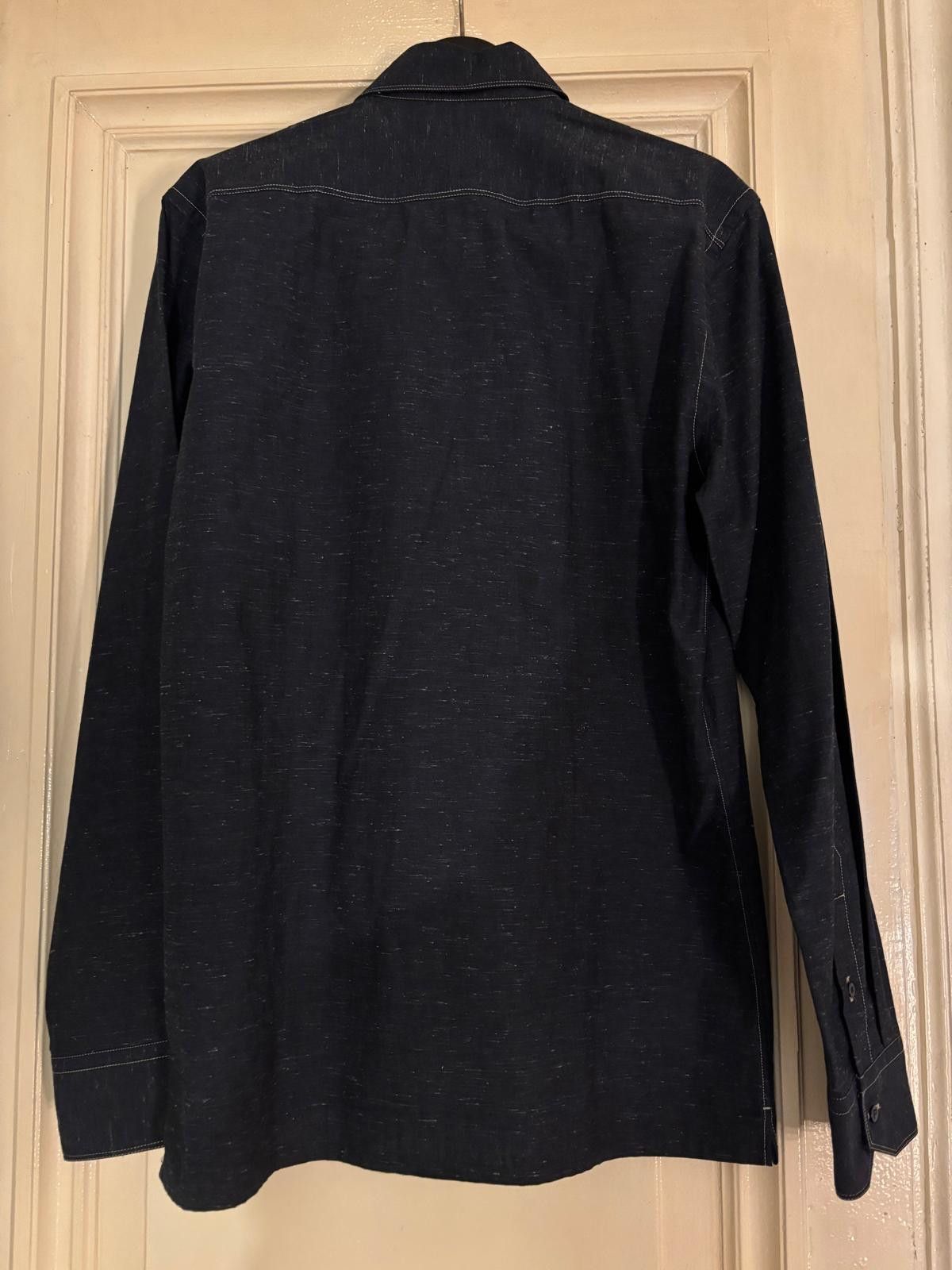 Fendi Fendi Blue Cotton Shirt with White Stitching Details Size US S / EU 44-46 / 1 - 2 Thumbnail