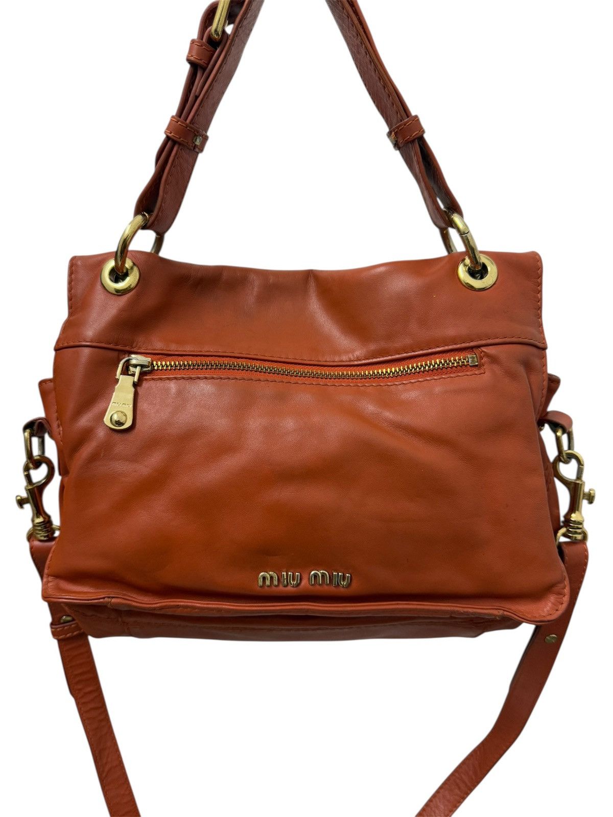 Genuine Leather × Miu Miu Y2K Miu Miu Cross Body Bag Leather Made in Italy Size ONE SIZE - 4 Thumbnail