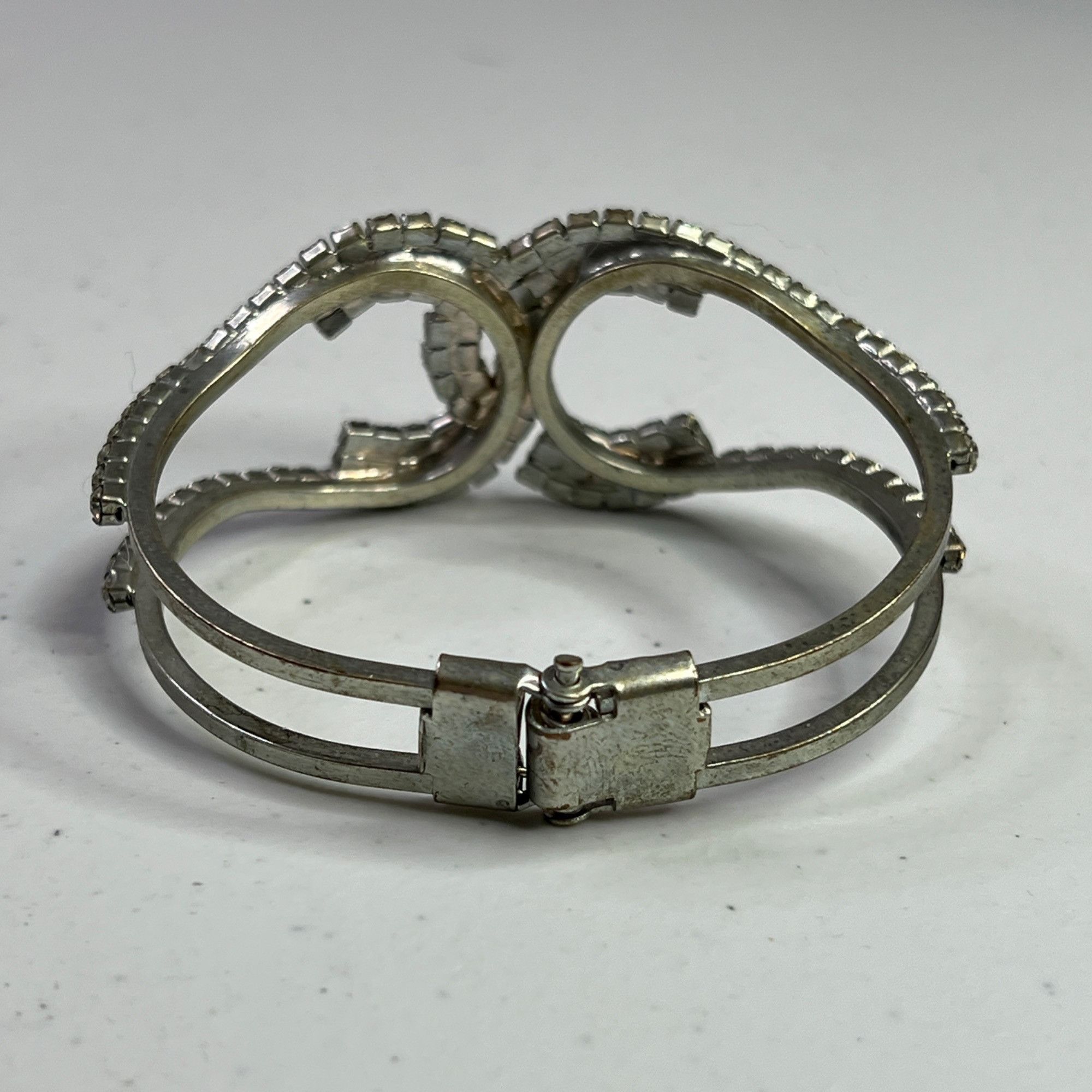 Other Silver-Tone Rhinestone Bangle Bracelet With Double C Design Size ONE SIZE - 11 Thumbnail