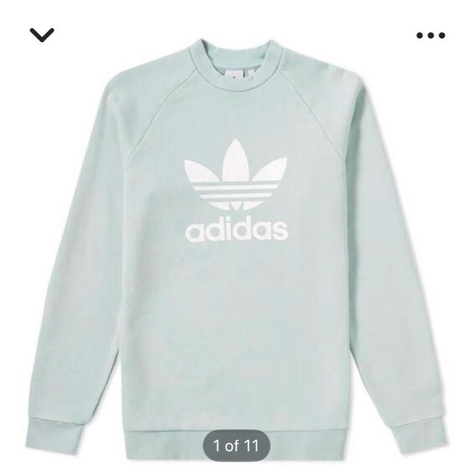 Adidas Adidas Trefoil Logo Size Large Sage Green Sweatshirt Retail Size XL / US 12-14 / IT 48-50 - 1 Thumbnail