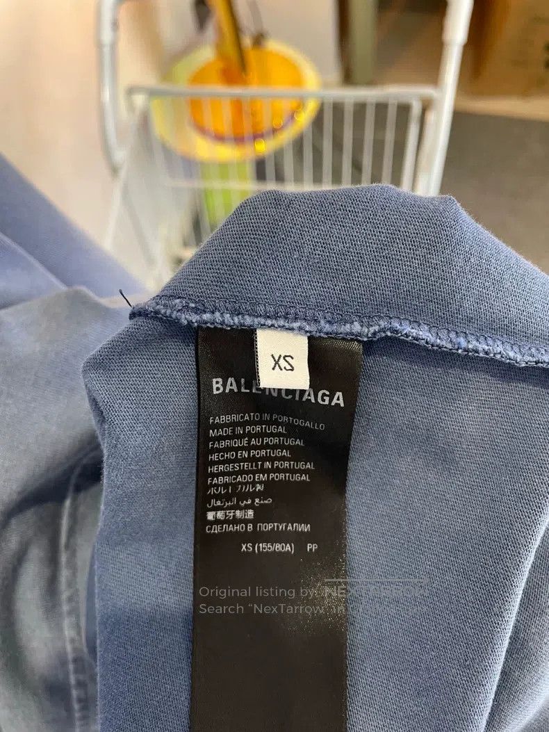 Balenciaga Balenciaga Alphabet print round neck hooded blue short sle Size US XS / EU 42 / 0 - 5 Thumbnail