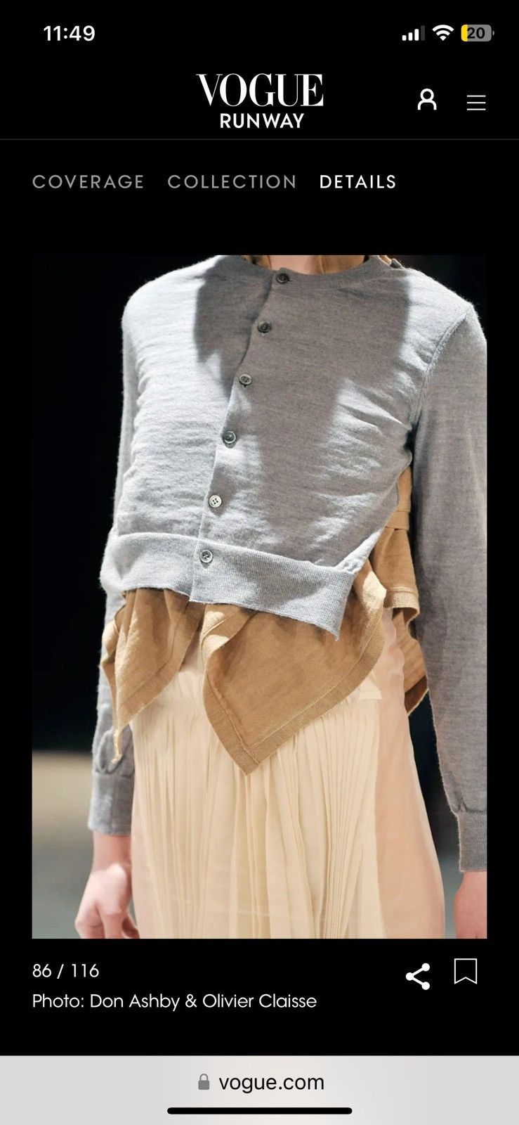Comme des Garcons × Japanese Brand Comme des Garcons Cardigan 2009AW runway look 37 Size S / US 4 / IT 40 - 6 Thumbnail