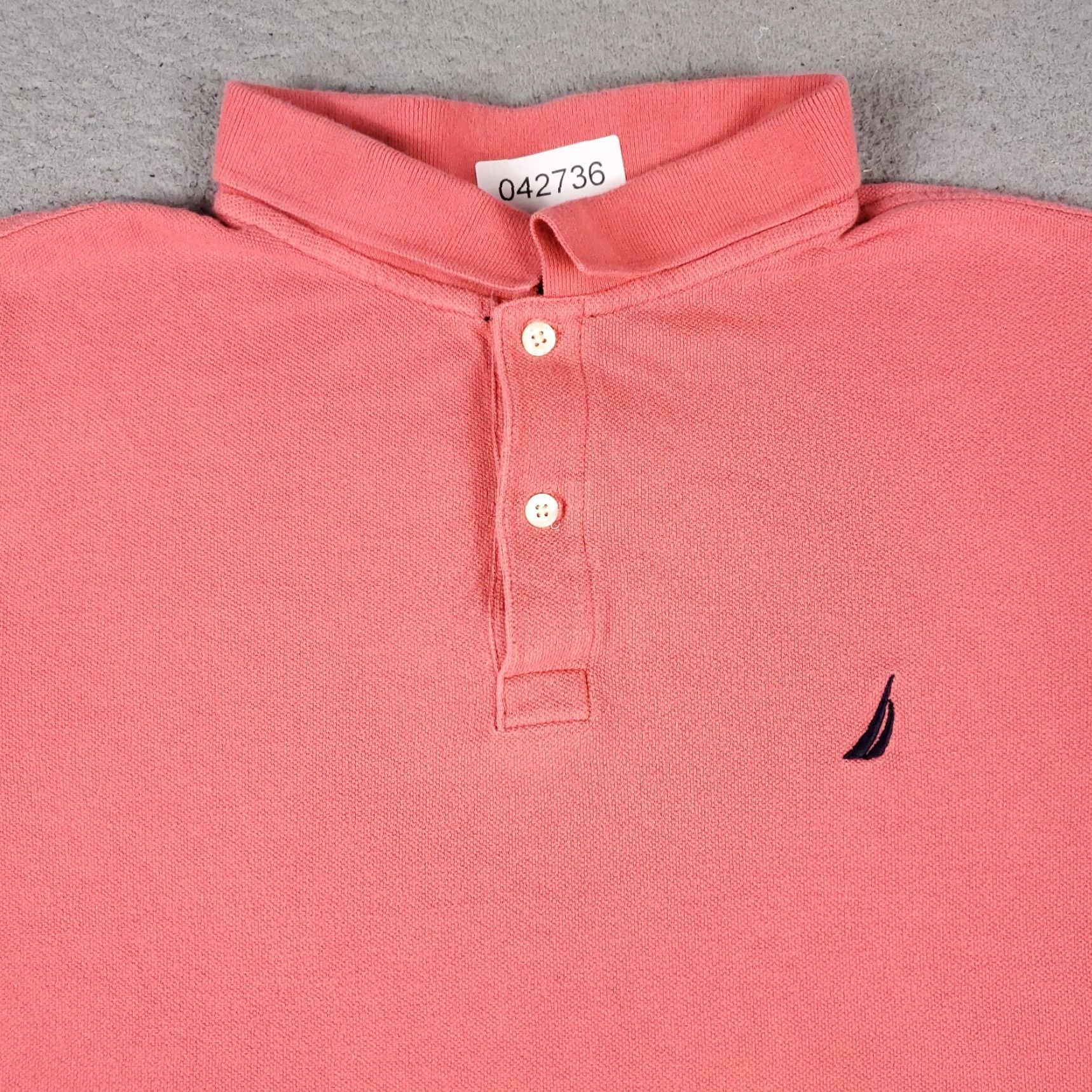 Nautica Nautica Polo Shirt Mens XL Pink Solid Short Sleeve Button-Front Casual Business Golf Logo Classic Preppy - Mens XL Pink Polo Size US XL / EU 56 / 4 - 2 Thumbnail