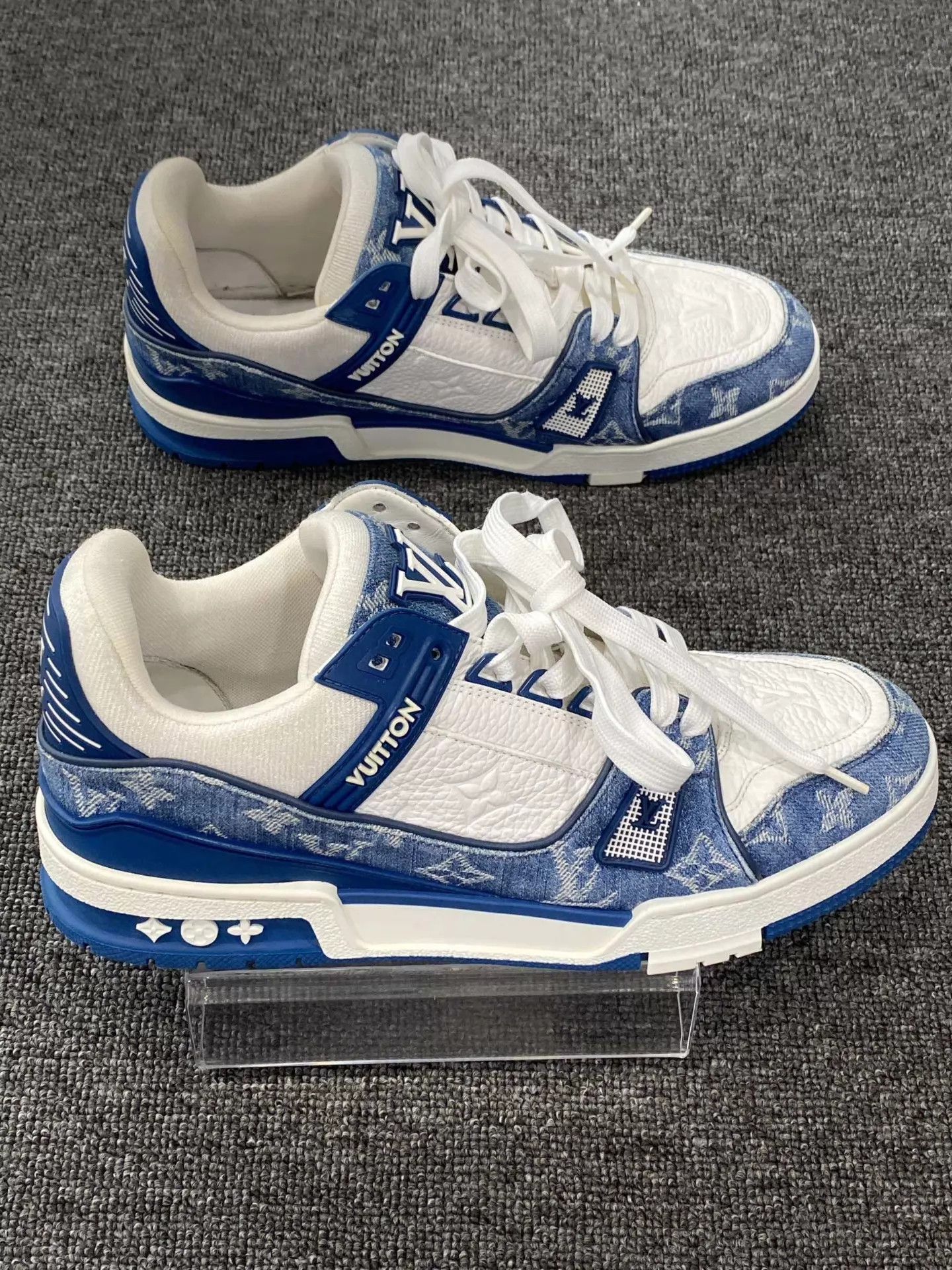 Louis Vuitton LV Blue/White Trainer 98 New 41.5 Size US 8.5 / EU 41-42 - 4 Thumbnail