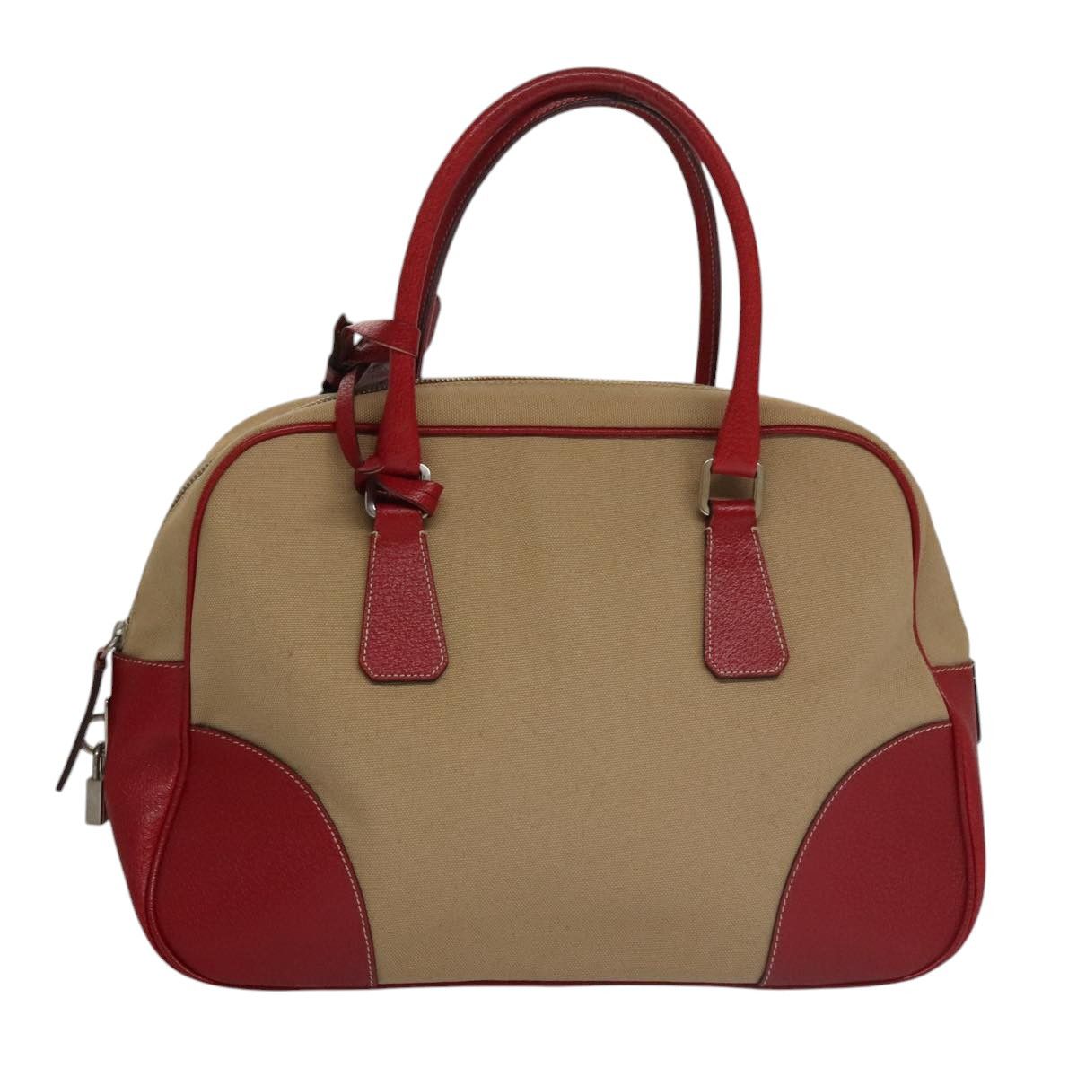 Prada Bauletto Beige Canvas Handbag (Pre-Owned) Size ONE SIZE - 1 Thumbnail