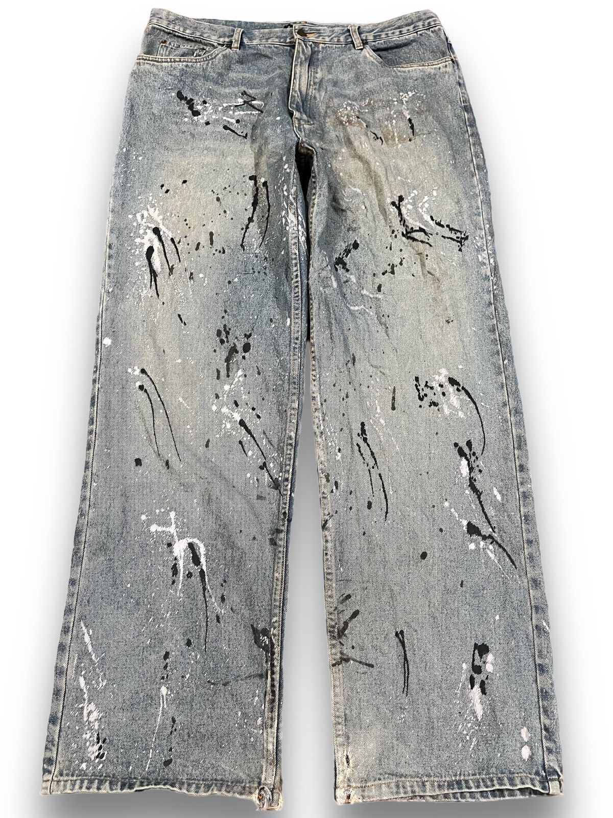 Japanese Brand × Vintage Vintage Amore Puro Paint Splatter Baggy Denim Size US 39 - 1 Thumbnail