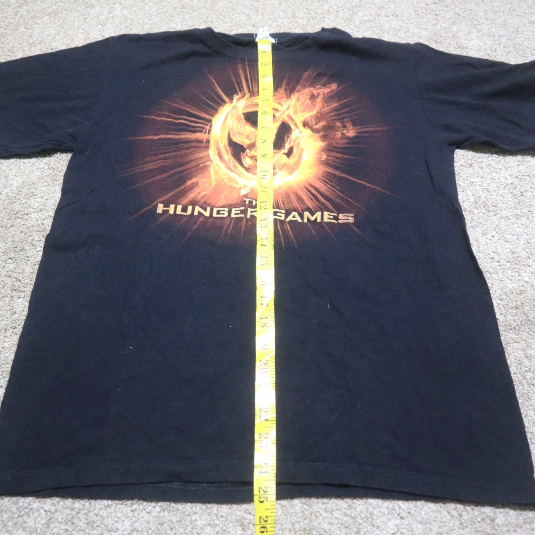Anvil Hunger Games Black Tee Shirt Mockingjay Fire Logo Adult Men's M Medium Shirt Mens Black Hunger Games Logo Fire Decade 2010s Size US M / EU 48-50 / 2 - 6 Thumbnail