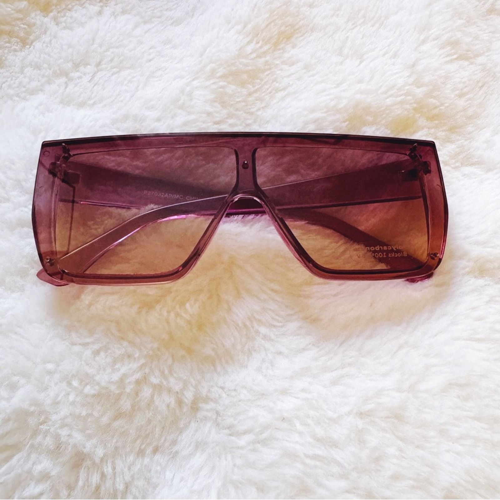 Other Greta Dark Purple Oversized Statement Sunglasses Size ONE SIZE - 1 Thumbnail