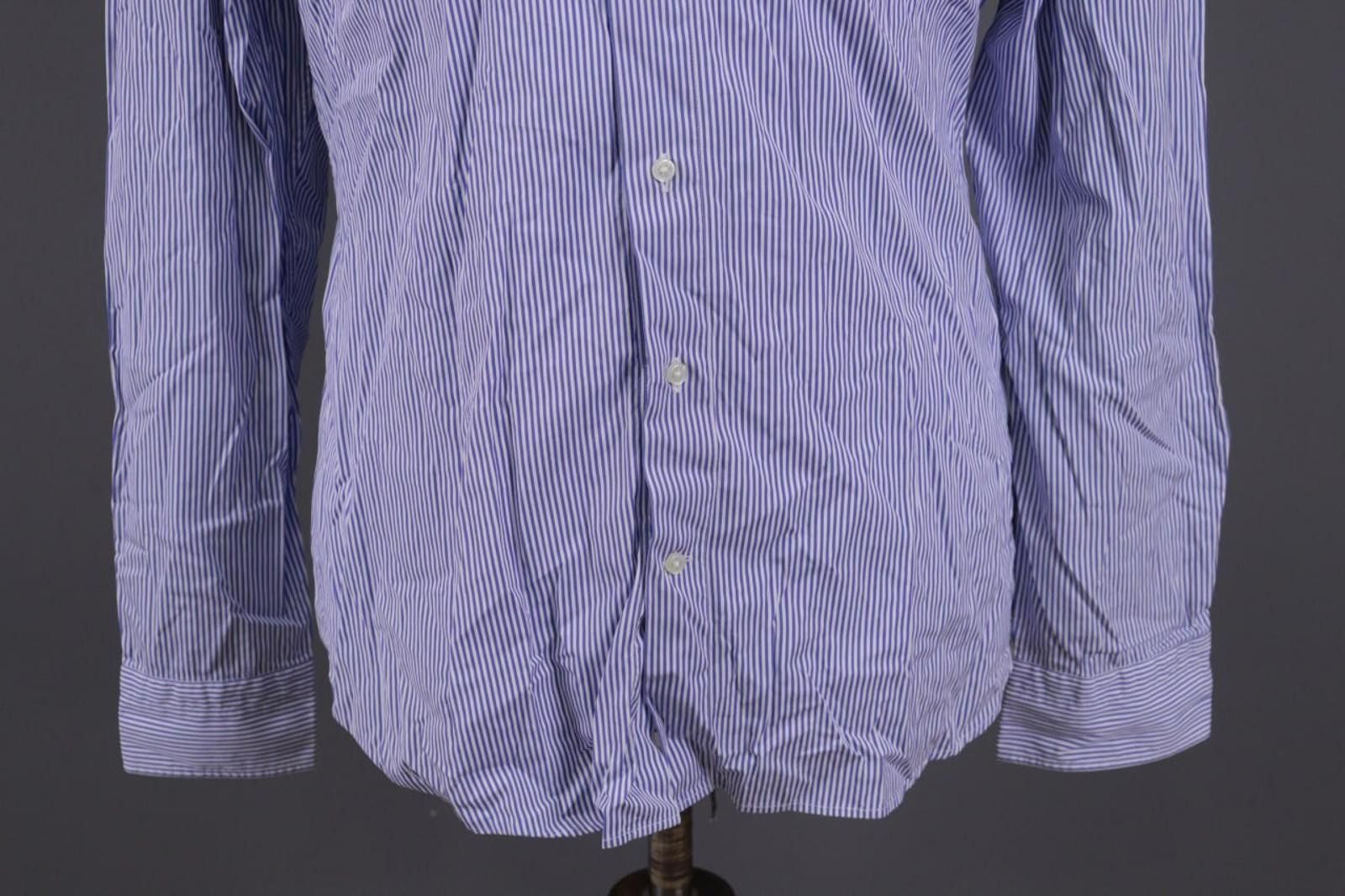 Boglioli Boglioli Milano Blue Striped Button Shirt Size 41 16 Size US M / EU 48-50 / 2 - 2 Thumbnail