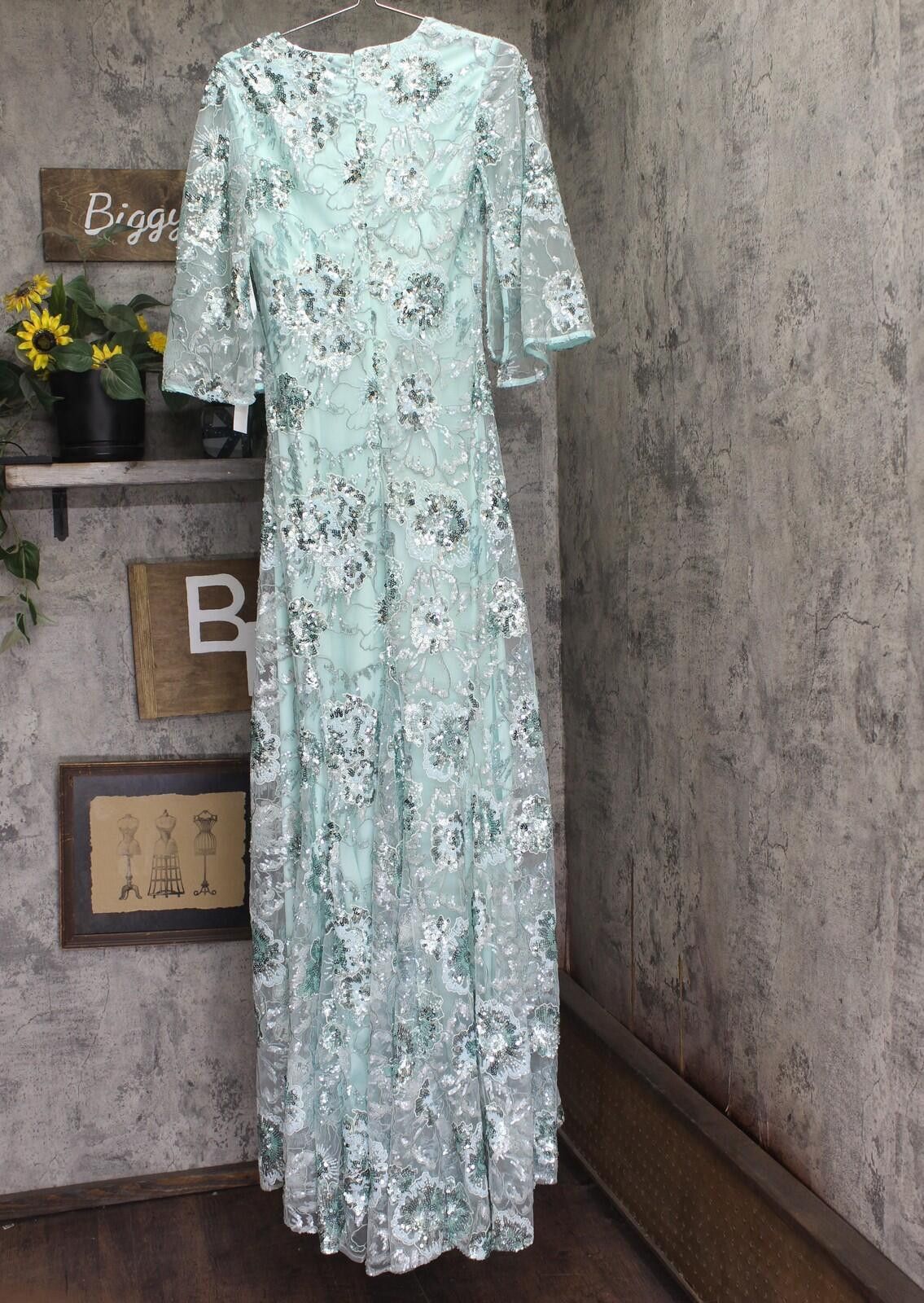 Other Jovani Neck 3/4 Open Sleeve Formal Dress Gown Mint Green 6 Size M / US 6-8 / IT 42-44 - 2 Thumbnail
