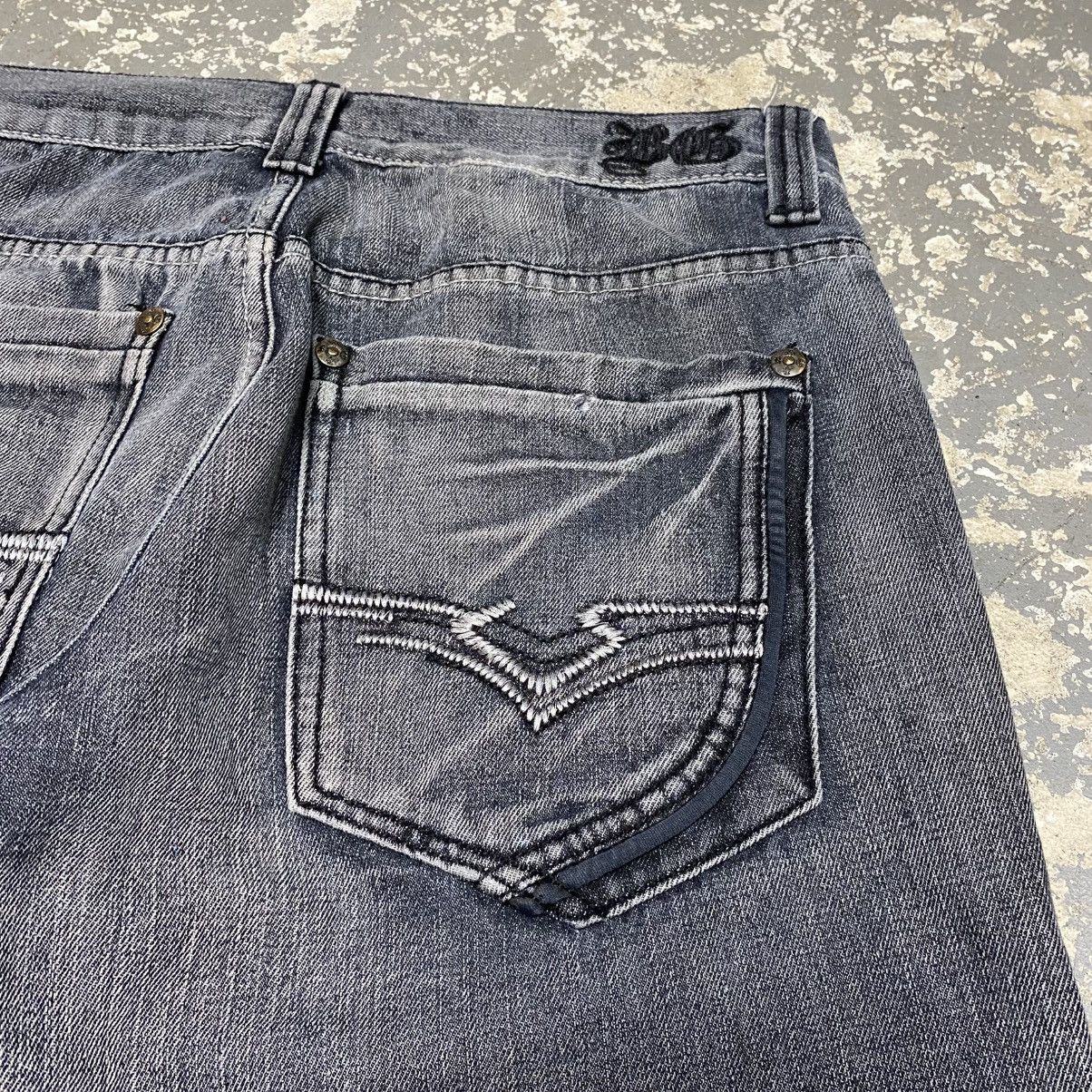 Blue Gear × Vintage Vintage Black Faded Blue Gear y2k baggy Denim Jeans Size US 33 - 4 Thumbnail