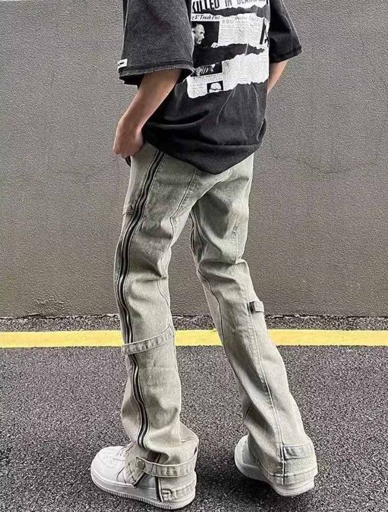 Designer × Japanese Brand High street distressed washed side zip micro flare jeans Size US 32 / EU 48 - 5 Thumbnail