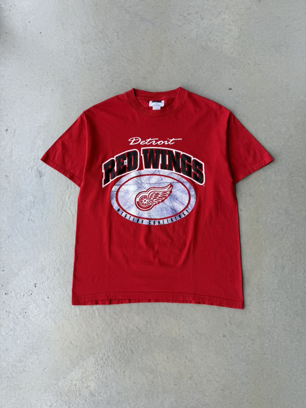 Vintage Vintage 90s Detroit Red Wings NHL T-Shirt Size US L / EU 52-54 / 3 - 1 Thumbnail