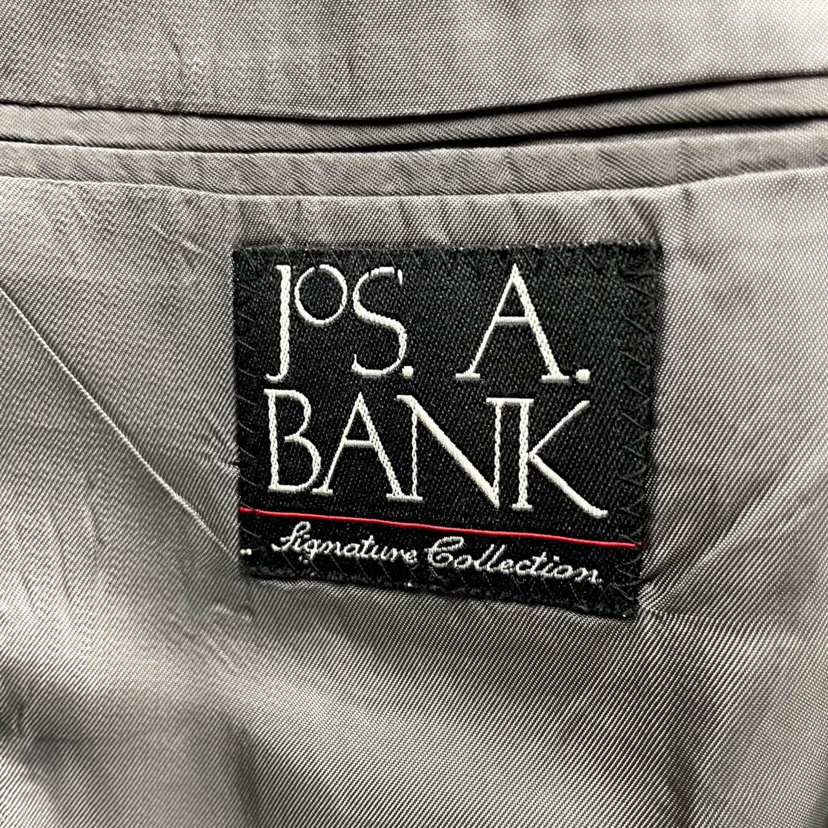 Jos. A. Bank Jos A Bank Men's Gordon Blazer Gray Houndstooth Wool 2-Button 41R Size 42R - 6 Thumbnail