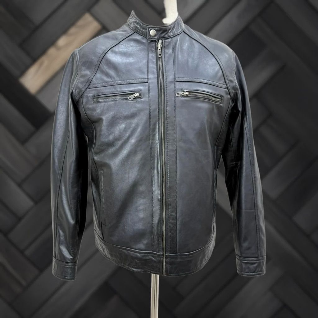 Vintage Men's Italian Sheepskin Leather Premium Soft Black Jacket L Large Size US L / EU 52-54 / 3 - 1 Thumbnail