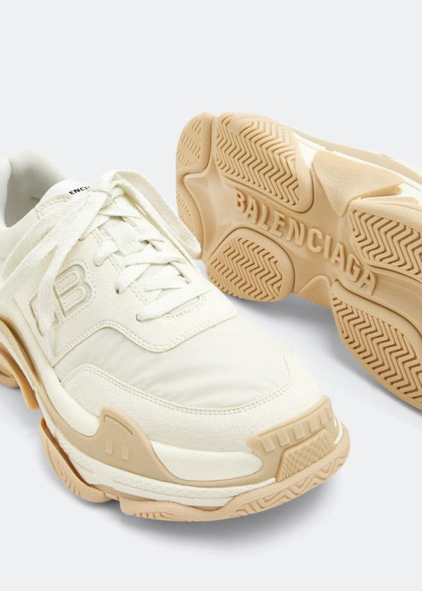 Balenciaga o1bcso1str1224 Triple S 'Eggshell Sneakers in Sand Beige Size US 9 / EU 42 - 2 Thumbnail
