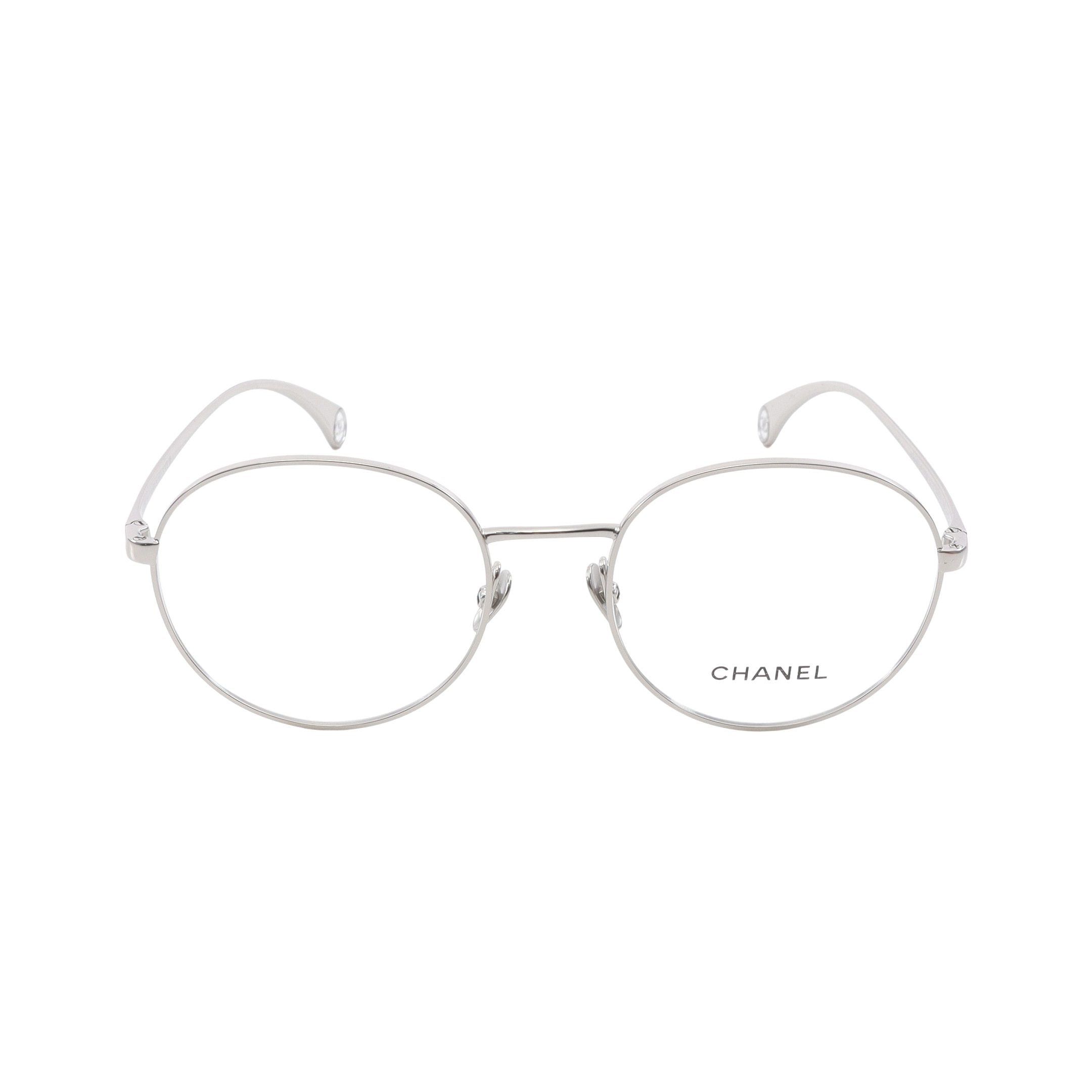 Chanel Chanel Oval Shape Optical Glasses Silver Non-Prescription Size ONE SIZE - 1 Thumbnail