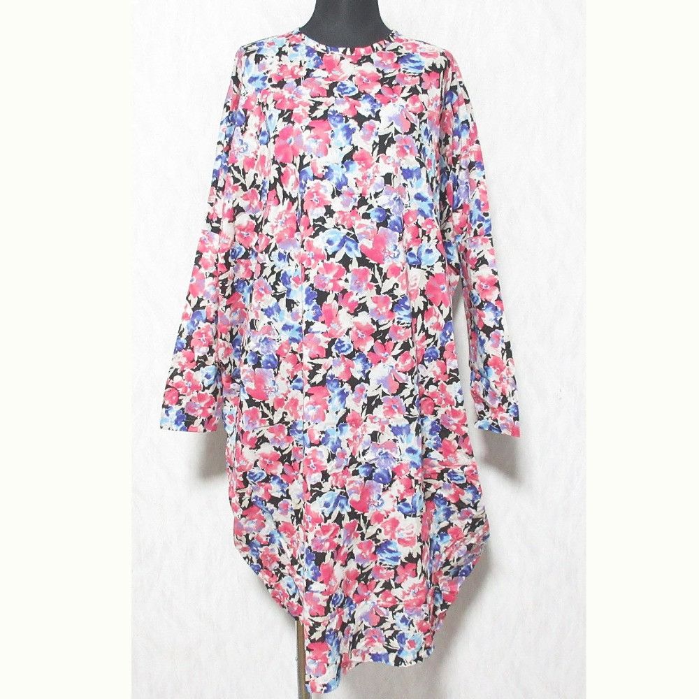 Other mizuiro ind Flower Print Cocoon Dress Cotton Dresses DUTY FREE for USA