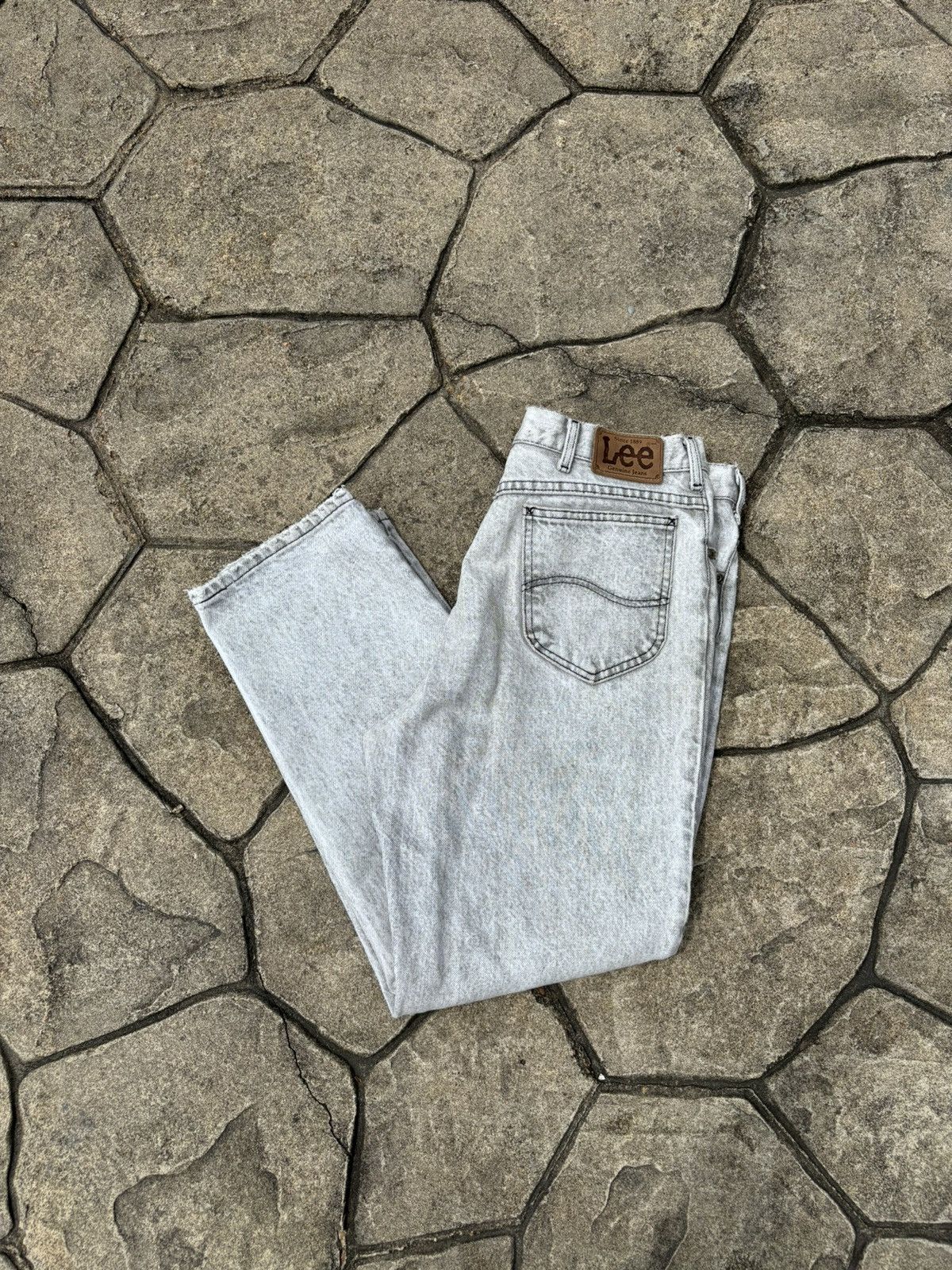 Lee × Vintage Vintage 90s Lee Faded Workwear Blue Jeans Size US 38 / EU 54 - 3 Thumbnail