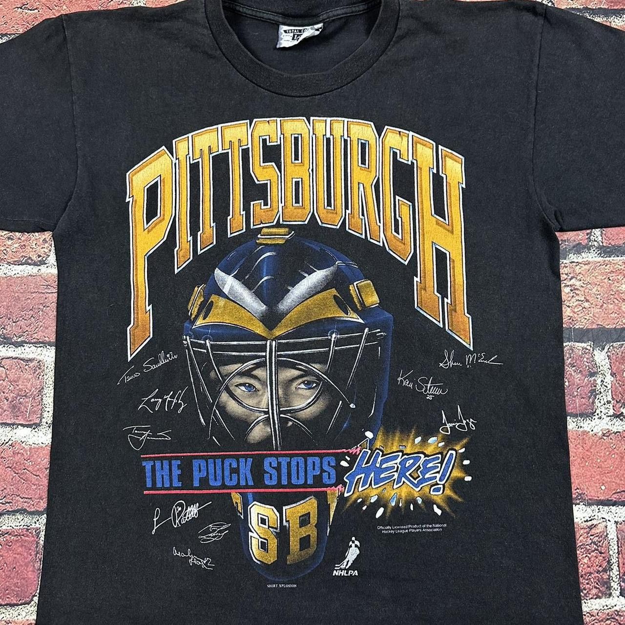 NHL Vintage 90s Pittsburgh Penguins Xplosion The Puck Stops Here Size US L / EU 52-54 / 3 - 2 Thumbnail