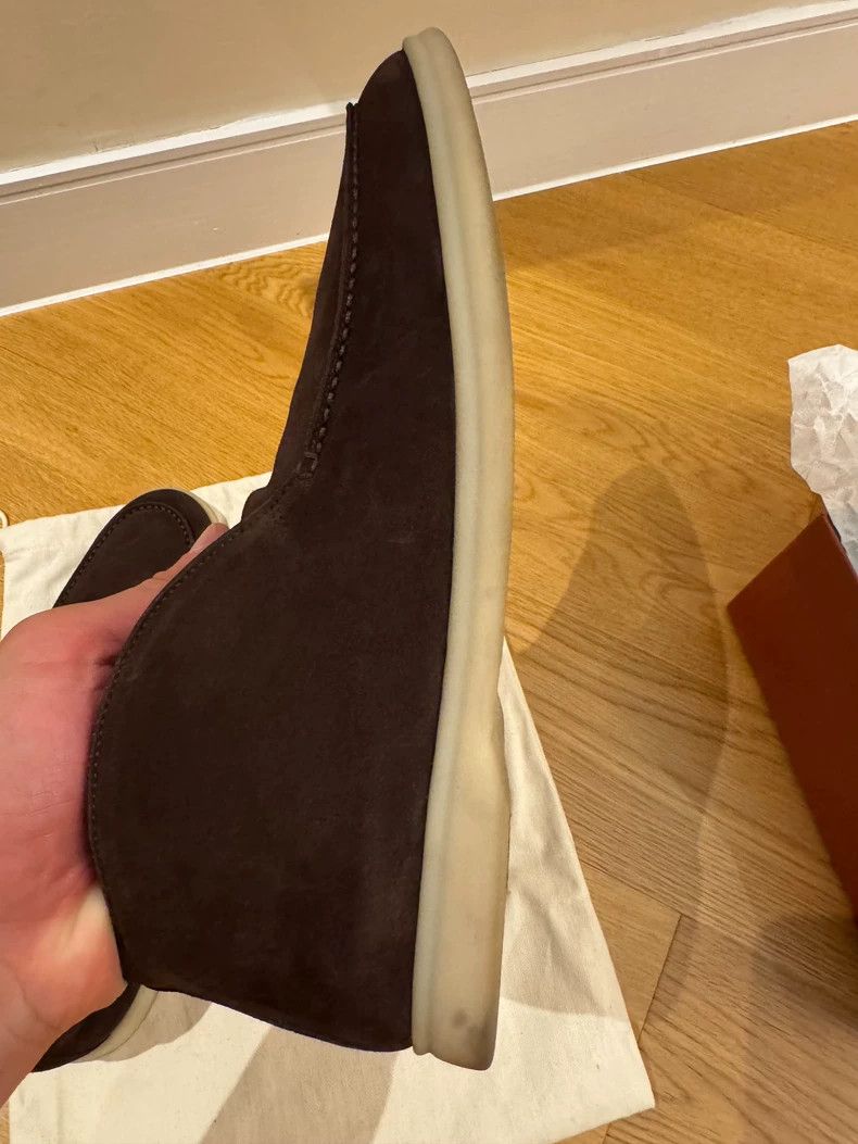 Loro Piana LORO PIANA size 43.5 Open Walk Brown Mid-Top Leather Shoes Size US 10.5 / EU 43-44 - 4 Thumbnail