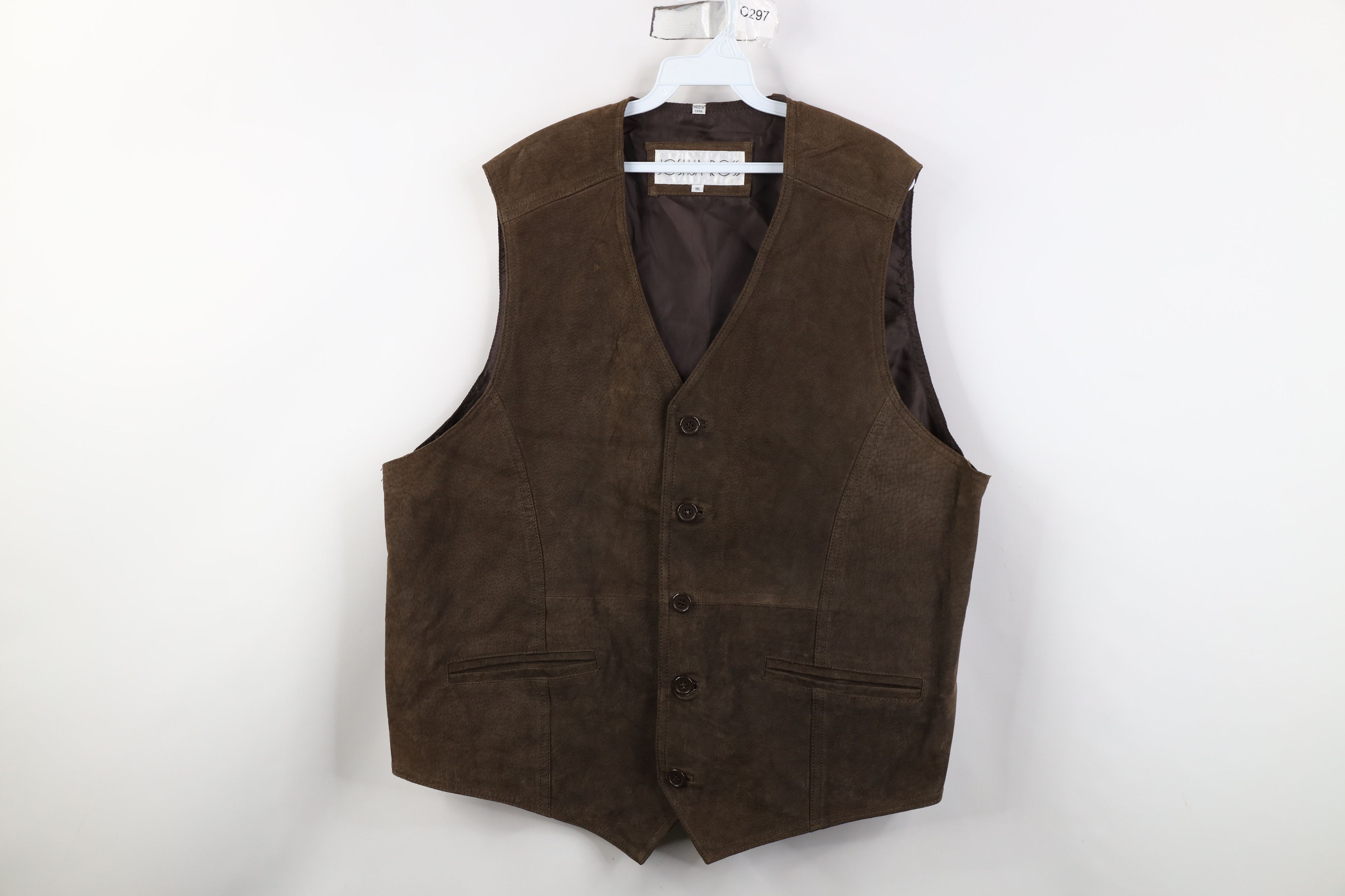 Vintage Vintage 90s Streetwear Suede Leather Buckle Back Vest Jacket Size US XL / EU 56 / 4 - 1 Thumbnail