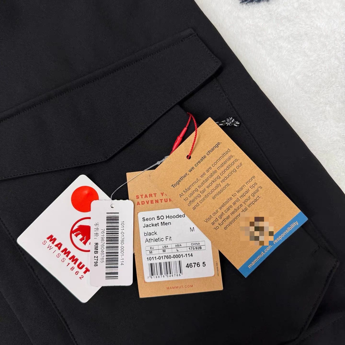 Mammut Mammut Seon Black Windbreaker Jacket Q10 Size US M / EU 48-50 / 2 - 3 Thumbnail