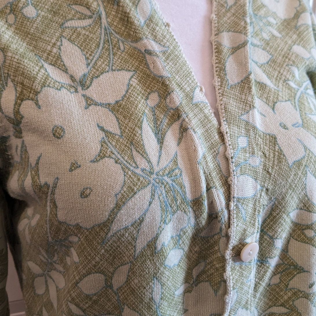 Eddie Bauer Eddie Bauer Green Floral Button Up Cardigan Medium Size M / US 6-8 / IT 42-44 - 4 Thumbnail
