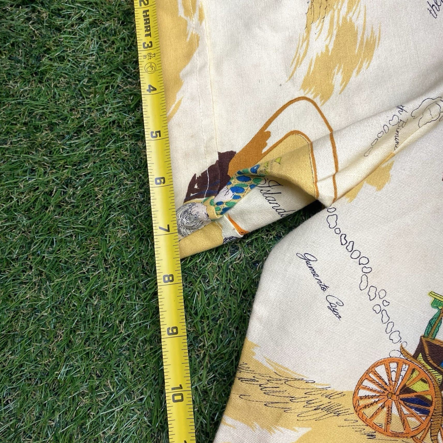 Vintage VINTAGE The Island Shop Hawaiian Shirt Mens Large Short Sleeve Yellow Seashell Sailboat Map Aloha 1970s Beach Size US L / EU 52-54 / 3 - 7 Thumbnail