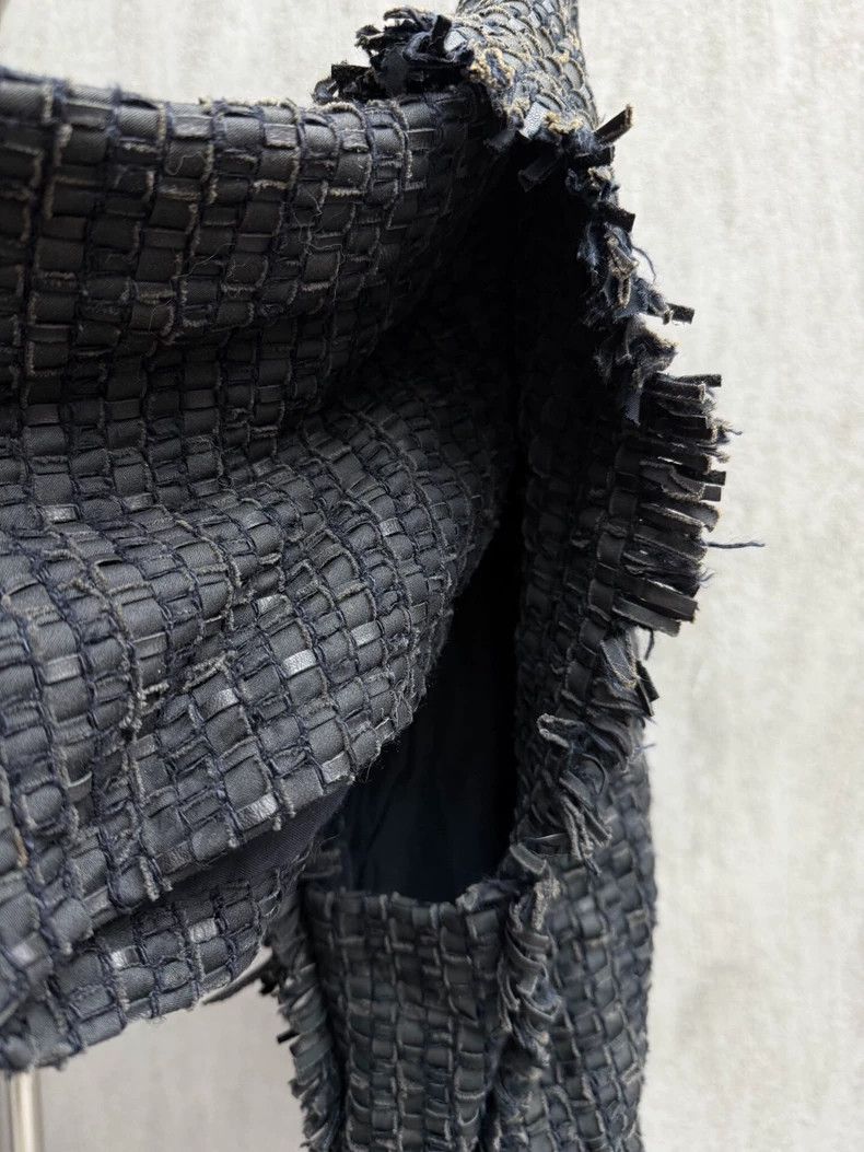 Issey Miyake Issey Miyake Leather woven fringed silhouette jacket Size M / US 6-8 / IT 42-44 - 3 Thumbnail
