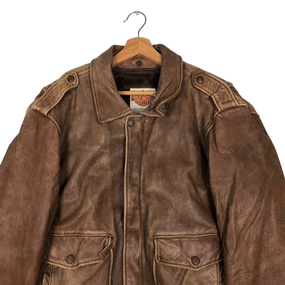 Harley Davidson 🔥80’s Vtg Biker Leather Jacket Harley Davidson USA Size US M / EU 48-50 / 2 - 3 Thumbnail