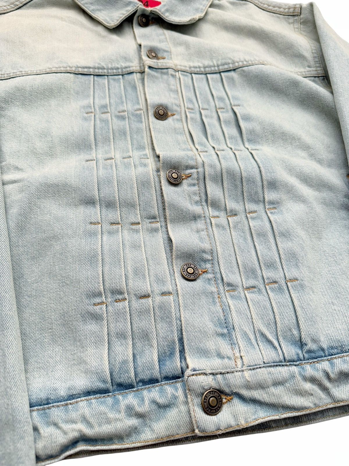 424 Pleated Denim Trucker Jacket Size US S / EU 44-46 / 1 - 3 Thumbnail